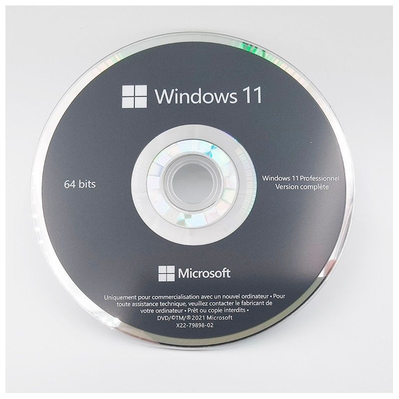 Genuine Windows 11 Pro OEM DVD French Edition 64-Bit System Builder License for Business