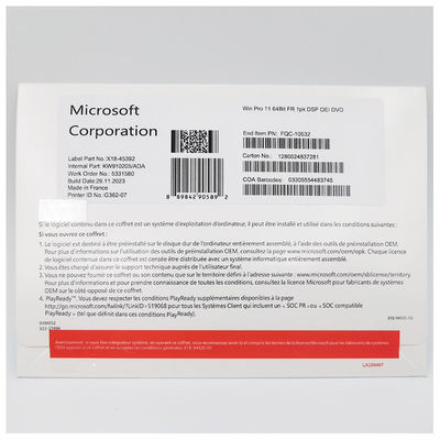 Microsoft Windows 11 Pro 64-bitowy francuski DVD OEM System Builder Pack dla nowego komputera