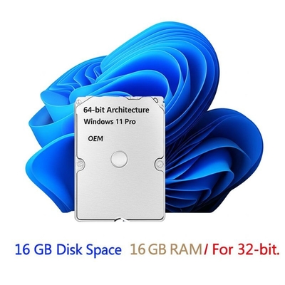 64-bitowa architektura Windows 11 Pro OEM 16 GB miejsca na dysku 1 GB pamięci RAM Dla 32-bitowych
