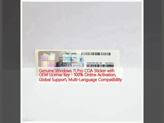 Oryginalna naklejka Windows 11 Pro COA z kluczem licencyjnym OEM - 100% aktywacja online, wsparcie globalne, kompatybilność wielojęzyczna